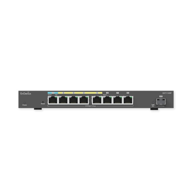 Комутатор розширювач 8-port GbE PoE.af/at(+) 60W,  SFP port ENGENIUS EXT1109P (1402A0414301)