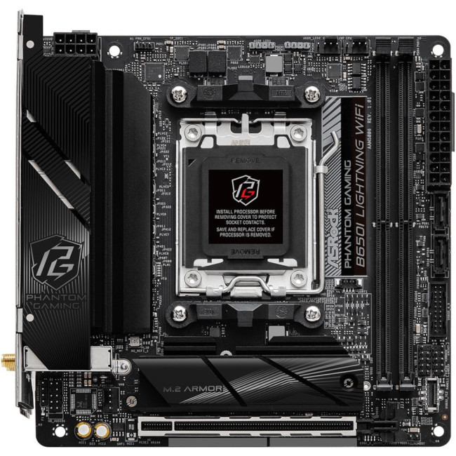 Mатеринська плата sAM5 AMD B650 HDMI 2xM.2 2xDDR5 2.5GbE LAN mini-ITX ASROCK B650I LIGHTNING WIFI