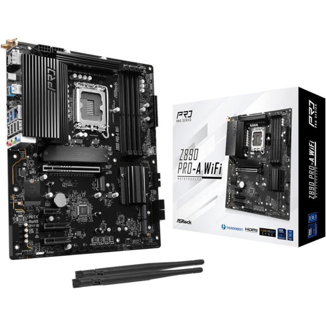 Mатеринська плата s1851 Intel Z890 HDMI/DP/TB4(USB4-C) 4xM.2 2.5GbE LAN ATX ASROCK Z890 PRO-A WIFI