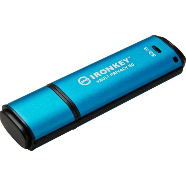 Флеш пам'ять 32GB IronKey Vault Privacy 50 AES-256 Encrypted, FIPS 197,  шифрування XTS-AES 256-bit KINGSTON IKVP50/32GB