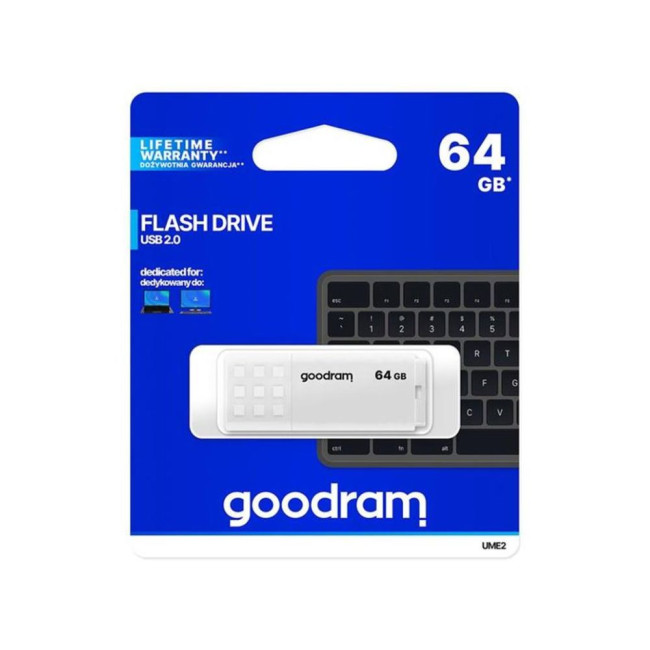 Флeш пам'ять 64GB UME2 WHITE 20R/5W USB 2.0 GOODRAM UME2-0640W0R11