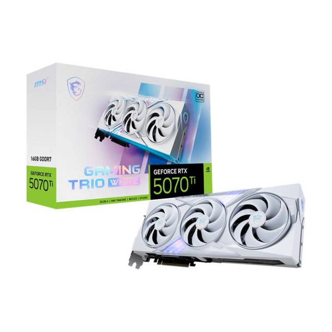 Відеокарта MSI NVIDIA GeForce RTX 5070 Ti 16G GAMI NG TRIO OC WHITE RTX 5070 Ti 16G GAM TRIO OC WH