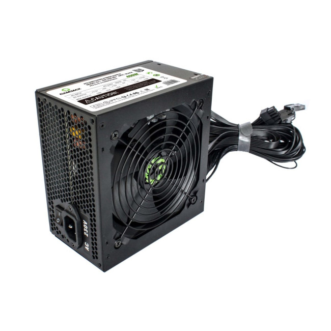 Блок живлення ATX 400W APFC з кабелем живлення, вентилятор 120 мм, чорний, OPP/OVP/UVP/SCP GAMEMAX GM-400-80+APFC Black