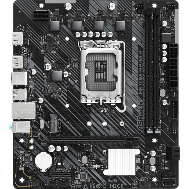 Mатеринська плата s1700 Intel H610 2xHDMI 1xM.2 2xDDR4 GbE LAN mATX ASROCK H610M-H2/M.2