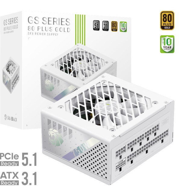 Блок живлення SFX 750W, 80plus Gold,fan 92mm, fully modular OPP / OVP/ UVP / OCP/ SCP / OTP / NLP / GAMEMAX GS 750G WH V25