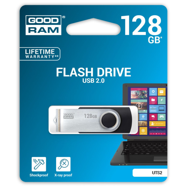 Флеш пам'ять 128GB UTS2 Black 20R/5W USB 2.0 GOODRAM UTS2-1280K0R11