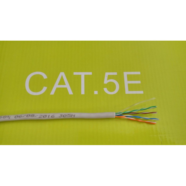Кабель UTP кат.5е, PVC, 4 пари, CCA, 24AWG, 305м,сірий KINGDA KDUT8001-CCA