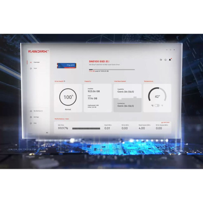 Жорсткий диск SSD WD Blue 1Tb SN5100 NVMe WESTERN DIGITAL WDS100T5B0E 1Tb SN5100 Blue