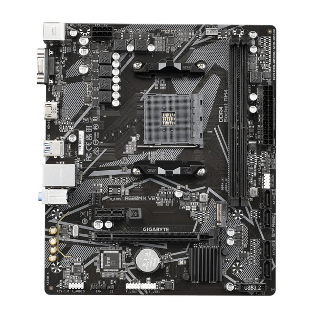 Материнська плата sAM4 AMD A520 HDMI/VGA 1xM.2 GbE Lan mATX GIGABYTE A520M K V2
