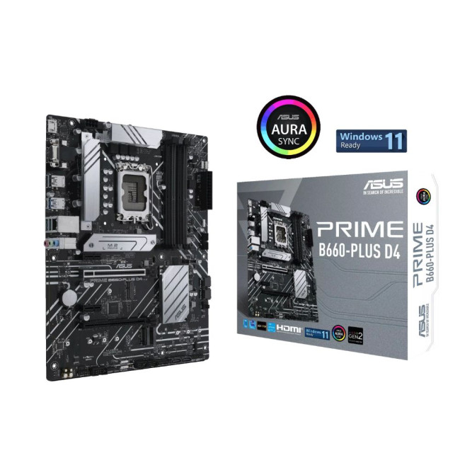 материнська плата s1700/4DDR4/VGA/HDMI/DP/4PCIe/4SATA/3xM.2/COM ASUS PRIME B660-PLUS D4