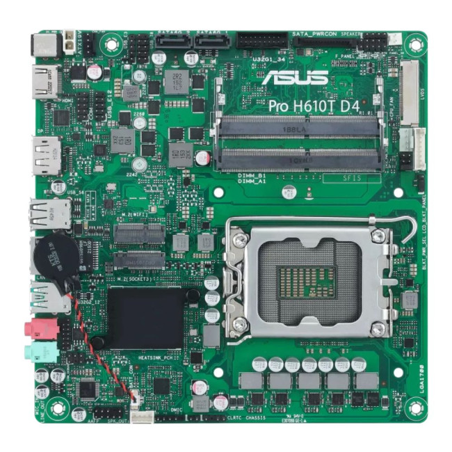 материнська плата s1700/2SoDIMMDDR4/LDVS/HDMI/DP/2SATA/1xM.2 ASUS PRO H610T D4-CSM