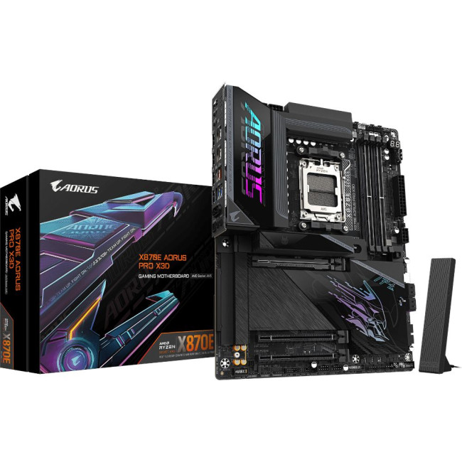Mатеринська плата sAM5 AMD X870E 2xHDMI/2xUSB4 Type-C 4xM.2 5GbE LAN ATX GIGABYTE X870E AORUS PRO X3D