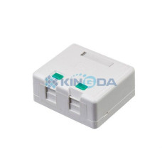 Коробка накладна, два порти, без кейстоунів, біла KINGDA KD-WP06-B