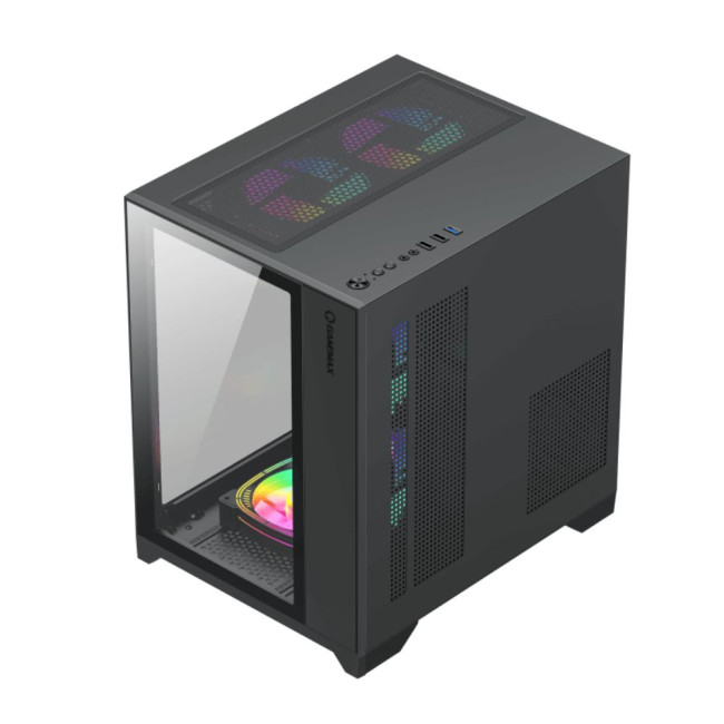 Корпус Micro-ATX без блока живлення, , загартоване скло, USB2.0x2, USB 3.0x1 GAMEMAX Infinity Mini Black