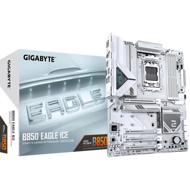 Mатеринська плата sAM5 AMD B850 DP/HDMI 3xM.2 2.5GbE LAN ATX GIGABYTE B850 EAGLE ICE