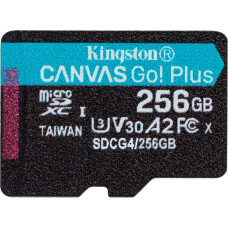Карта пам'яті 256GB microSDXC Canvas Go Plus Gen4 200MB/s A2 U3 V30 Card + w/o ADP KINGSTON SDCG4/256GBSP