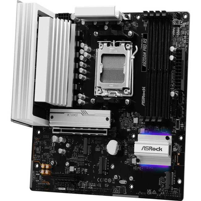 Mатеринська плата sAM5 AMD A620A DP/HDMI 3xM.2 4xDDR5 2.5GbE LAN mATX ASROCK A620AM PRO RS