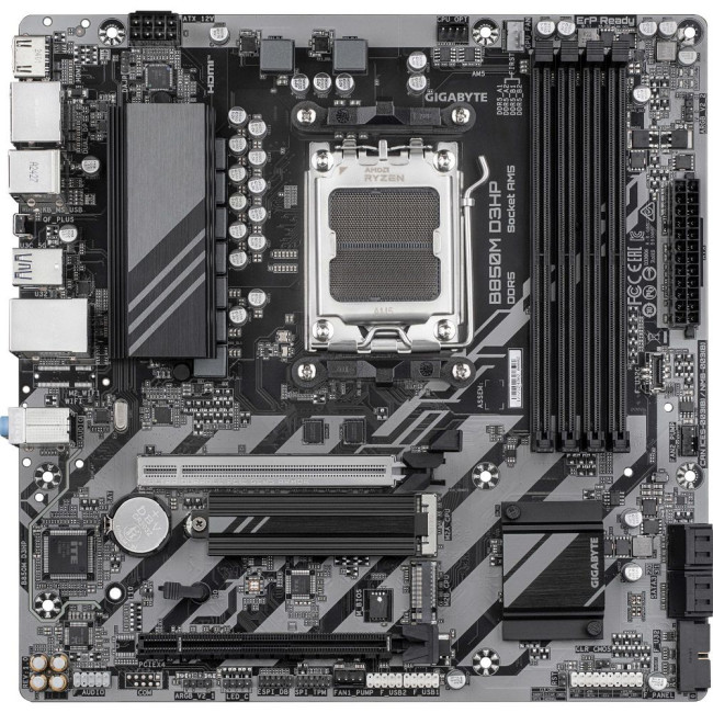 Mатеринська плата sAM5 AMD B850 2хDP/HDMI 4xDDR5 2xM.2  GbE LAN mATX GIGABYTE B850M D3HP
