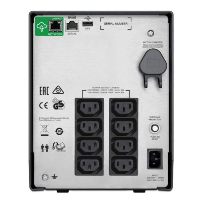ДБЖ 600W/1000VA,L-I,USB,LCD,SmartConnect APC SMC1000IC