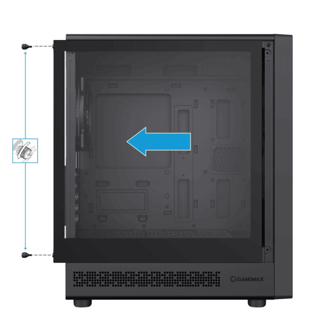 Корпус комп'ютерний MicroTower без блока живлення M-ATX, ITX,Tempered Glass,Mesh,USB2.0x1,USB3.0x1,T GAMEMAX Focus MB