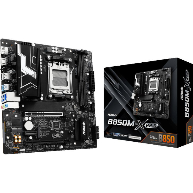 Mатеринська плата sAM5 AMD B850 HDMI/DP 3xM.2 2.5GbE LAN mATX ASROCK B850M-X R2.0