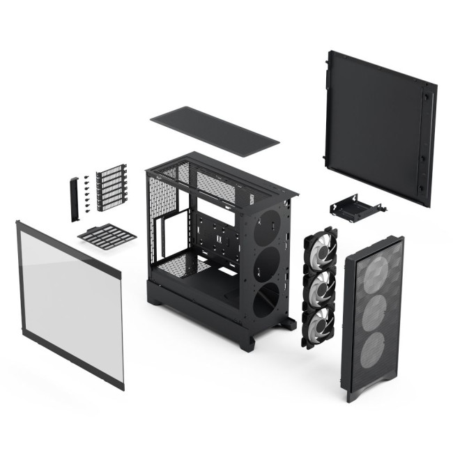 Корпус ATX без БЖ, чорний, з загартованим cклом Pop 2 Air Black TG RGB FRACTAL DESIGN Pop 2 Air Black TG RGB (FD-C-POA2A-03)