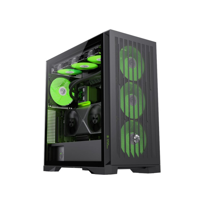 Корпус Tower E-ATX без блока живлення , загартоване скло E-ATX,ATX, M-ATX,ITX, Tempered Glass,Mesh,2 GAMEMAX LEADER 2 BK