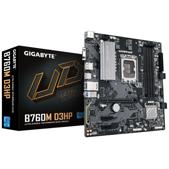 Mатеринська плата s1700 Intel B760 HDMI/DP/VGAR5 2xM.2 GbE LAN mATX GIGABYTE B760M D3HP