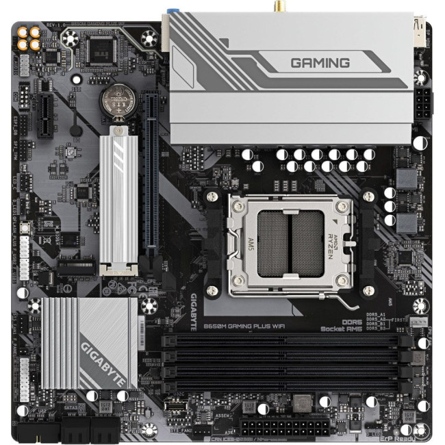 Mатеринська плата GIGABYTE sAM5 AMD B650 2xDP/HDMI 2xM.2  2.5GbE LAN mATX GIGABYTE B650M GAMING PLUS WIFI