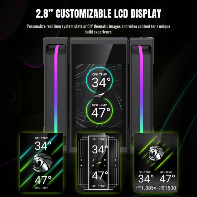 Кулер для процесора TDP245W800-1800RPM71.66CFM 2.54mm 3pin AURA 4pin PWM           Intel LGA1821/170 GAMEMAX SIGMA 620 BK