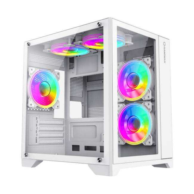 Корпус Micro-ATX без блока живлення, , загартоване скло, USB2.0x2, USB 3.0x1 GAMEMAX Infinity Mini White