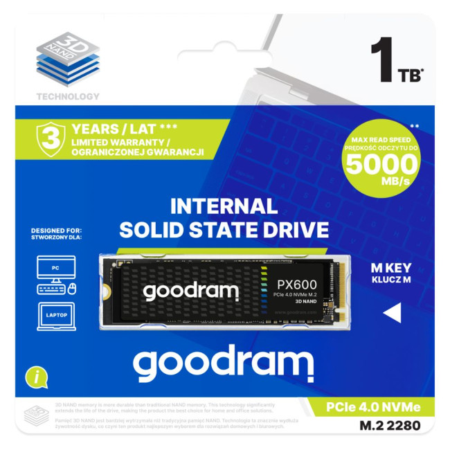 накопичувач M.2 1TB PX600 NVMe PCIe 4.0 2280 GOODRAM SSDPR-PX600-1K0-80