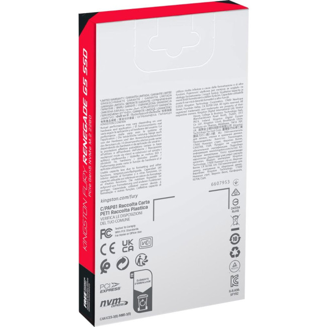 накопичувач M.2 2000GB Fury Renegade G5,PCIe 5.0  NVMe KINGSTON SFYR2S/2T0