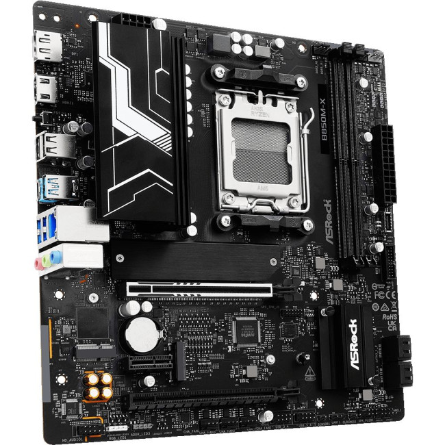 Mатеринська плата sAM5 AMD B850 HDMI/DP 3xM.2 2.5GbE LAN mATX ASROCK B850M-X R2.0