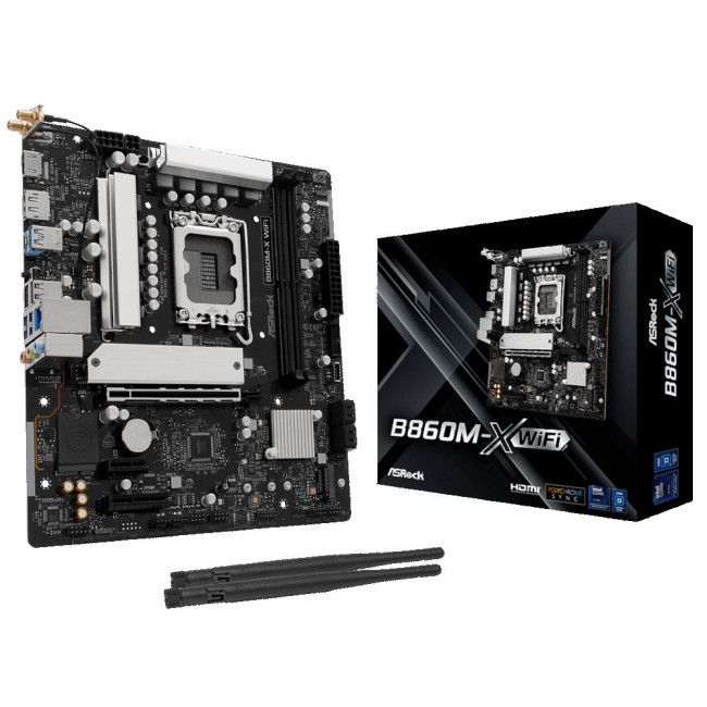 Mатеринська плата s1851 Intel B860 2xDDR5 DP/HDMI 3xM.2 2.5GbE LAN mATX ASROCK B860M-X WIFI