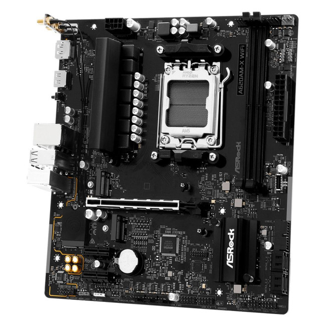 Mатеринська плата sAM5 AMD A620A DP/HDMI 2xM.2 4xDDR5 2.5GbE LAN mATX ASROCK A620AM-X WIFI