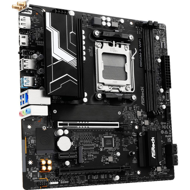 Mатеринська плата sAM5 AMD B850 HDMI/DP 3xM.2 2.5GbE LAN mATX ASROCK B850M-X WIFI R2.0