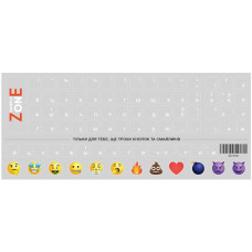 Наклейка на клавіатуру SampleZone SZ-N-W (прозора УКР / РОС / АНГЛ Orange) СЕКТОР SZ-N-W