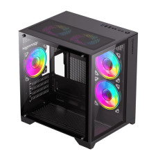 Корпус Micro-ATX без блока живлення, , загартоване скло, USB2.0x2, USB 3.0x1 GAMEMAX Infinity Mini Black