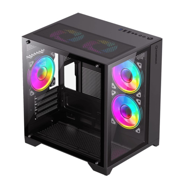 Корпус Micro-ATX без блока живлення, , загартоване скло, USB2.0x2, USB 3.0x1 GAMEMAX Infinity Mini Black