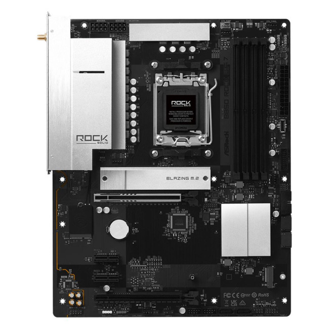 Mатеринська плата sAM5 AMD B850 4xDDR5 HDMI 2xM.2 2.5GbE LAN ATX ASROCK B850 ROCK WIFI 7