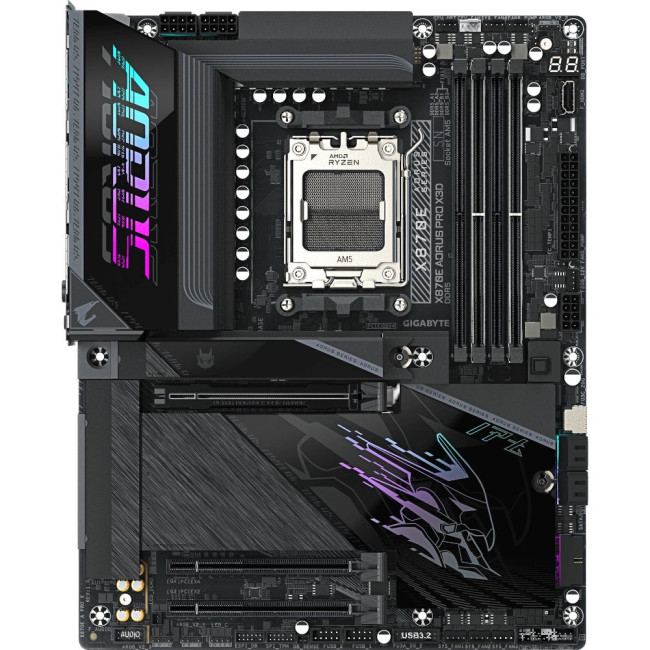 Mатеринська плата sAM5 AMD X870E 2xHDMI/2xUSB4 Type-C 4xM.2 5GbE LAN ATX GIGABYTE X870E AORUS PRO X3D