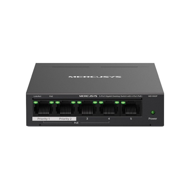 5-портовий настільний гігабітний комутатор з 4 пор тами РоЕ, MS105GP MERCUSYS MS105GP