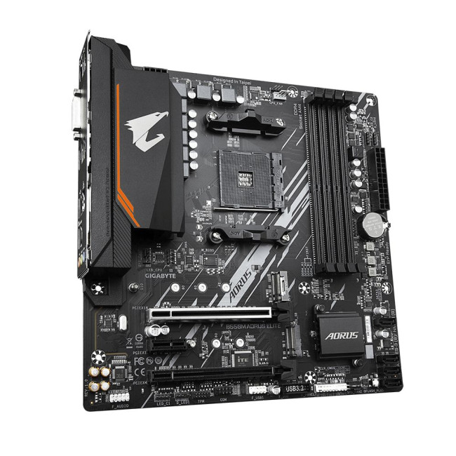 Mатеринська плата sAM4 AMD B550 4xDDR HDMI/DVI2xM.2 (PCIe 4.0) USB 3.2 GbE LAN mATX GIGABYTE B550M AORUS ELITE