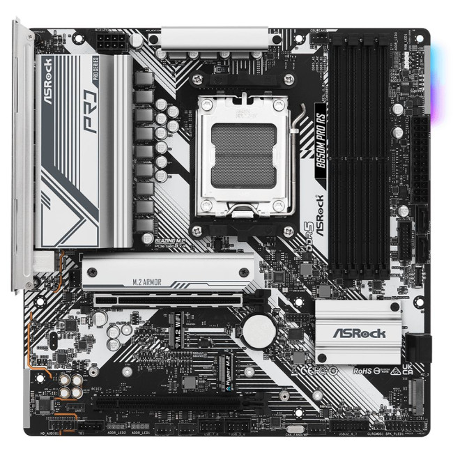 Mатеринська плата sAM5 AMD B650 HDMI/DP 3xM.2 4xDDR5 2.5GbE LAN mATX ASROCK B650M PRO RS