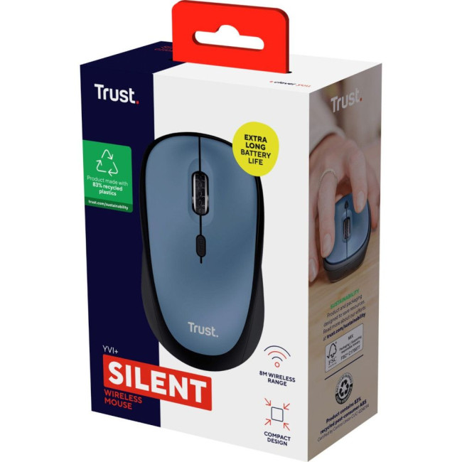 Миша бездротова Yvi+ Silent Wireless Mouse Dark blue 1600 dpi TRUST Yvi+ Mouse dark blue (25514)
