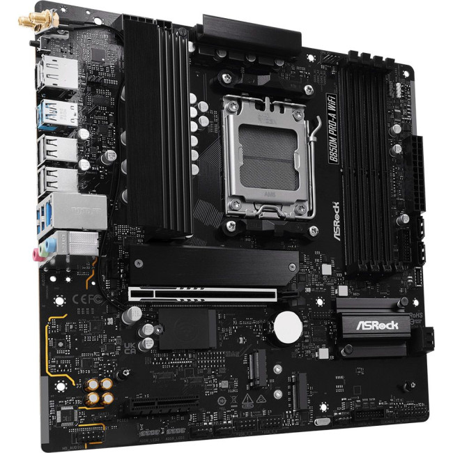 Mатеринська плата sAM5 AMD B850 4xDDR5 HDMI/DP 3xM.2 2.5GbE LAN mATX ASROCK B850M PRO-A WIFI