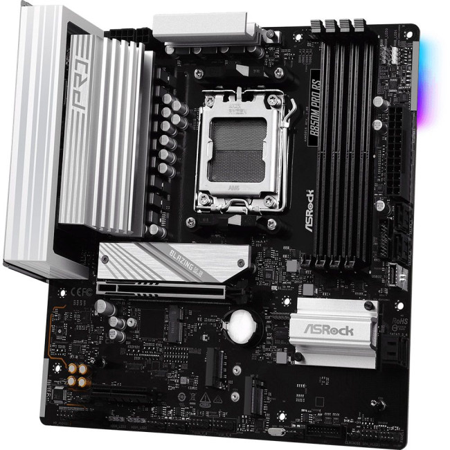 Mатеринська плата sAM5 AMD B850 4xDDR5 HDMI/DP 3xM.2 2.5GbE LAN mATX ASROCK B850M PRO RS