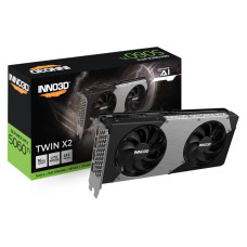 Відеокарта GeForce RTX 5060 Ti Twin X2 16GB GDDR7 128-bit 2572 28Gbps 3xDP+HDMI Dual Slot INNO3D RTX 5060 Ti 16GB TWIN X2 (N506T2-16D7-191073N)