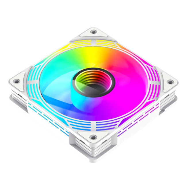 Кулер для корпусу 120 мм, 4pin(M/F)/3pin(M/F), ARGB, PWM, білий, FN12A-C8I-W GAMEMAX FN12A-C8I-W